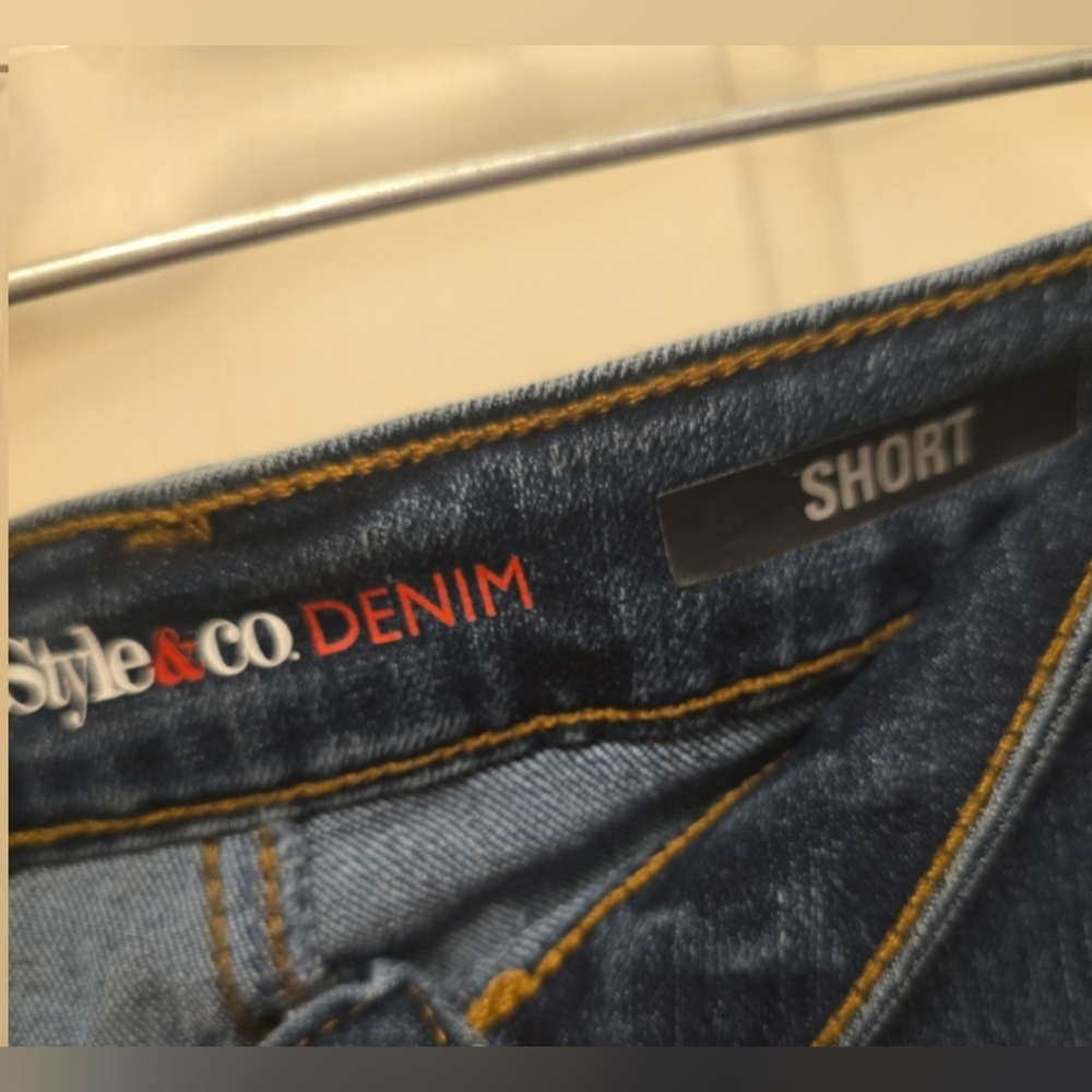 Style & Co. Dark Blue Denim Shorts - Picture 3 of 4